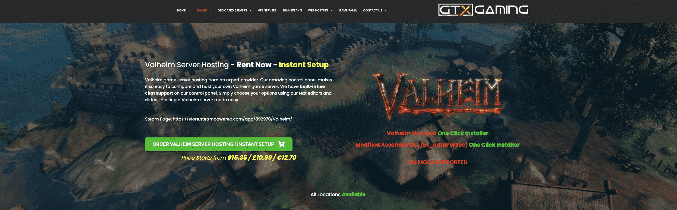 GTX Gaming Valheim Hosting