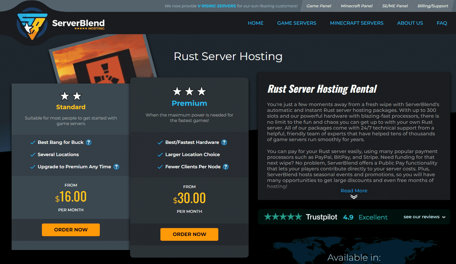 ServerBlend Rust Hosting
